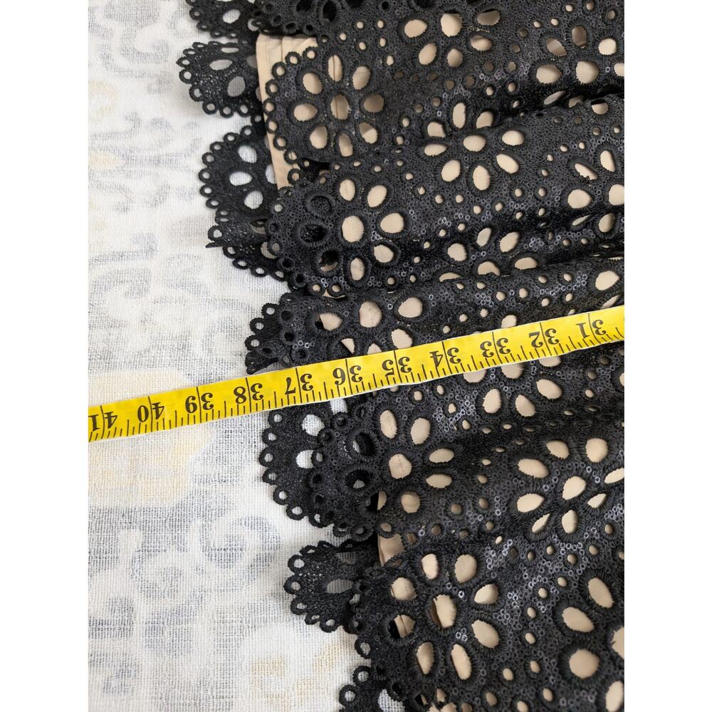 NWT SEA New York Black Eyelet Sequined Shelby Mini Dress Size 6 - Picture 9 of 10